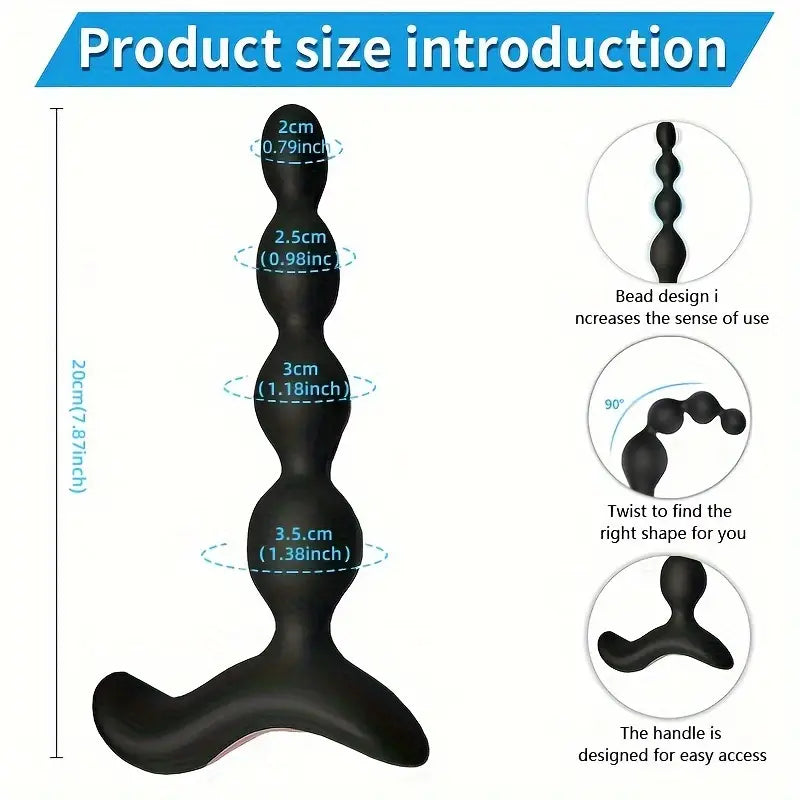 Vaginal G-spot Deep Stimulation Vibrating Beads Butt Plug Sex Stimulator