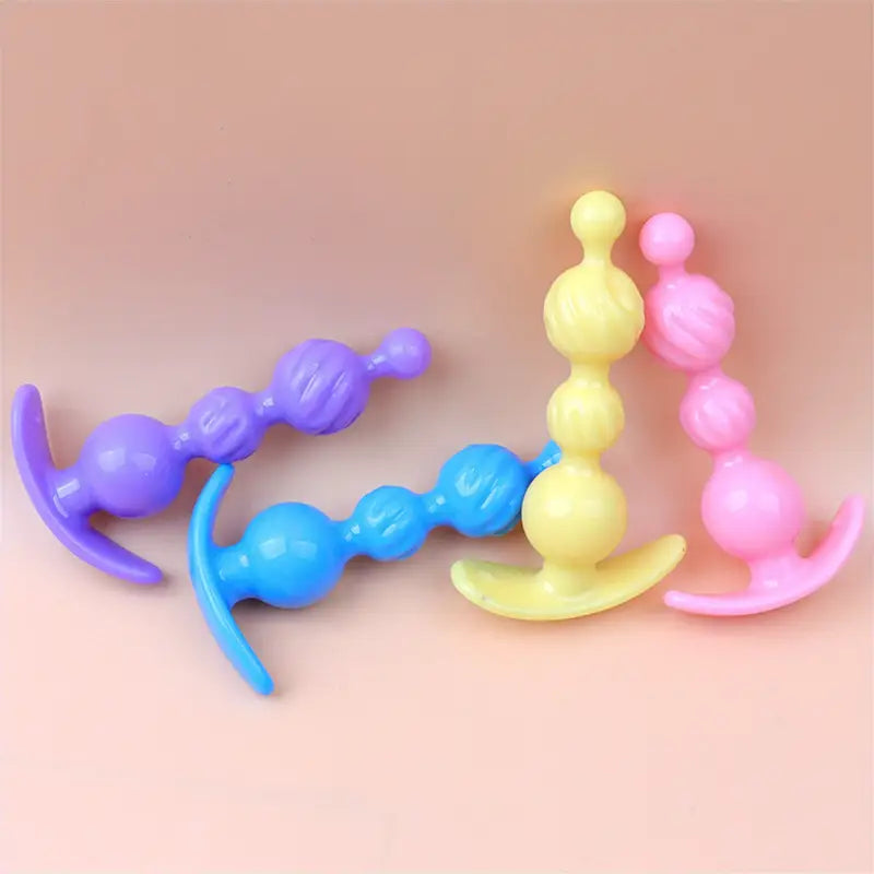 Plastic Butt Plug Anal Trainer G-spot Prostate Stimulators With Pull Handles