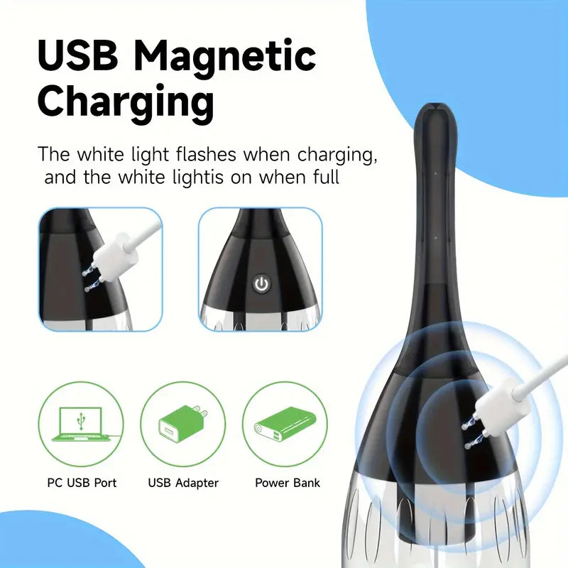 3 Vibrating Speeds 7 Spay Holes Head Enema Cleaner For Anal Sex Toy