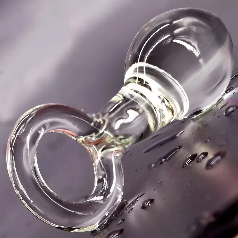 Glass Butt Plug Pull Loop Prostate Massager Anal Dilator With Long Neck
