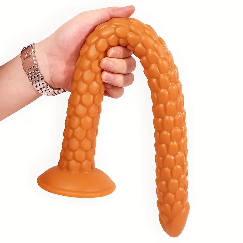 Long Orange TPE Anal Sex Toy For Anal Stimulation Dildo Butt Plug