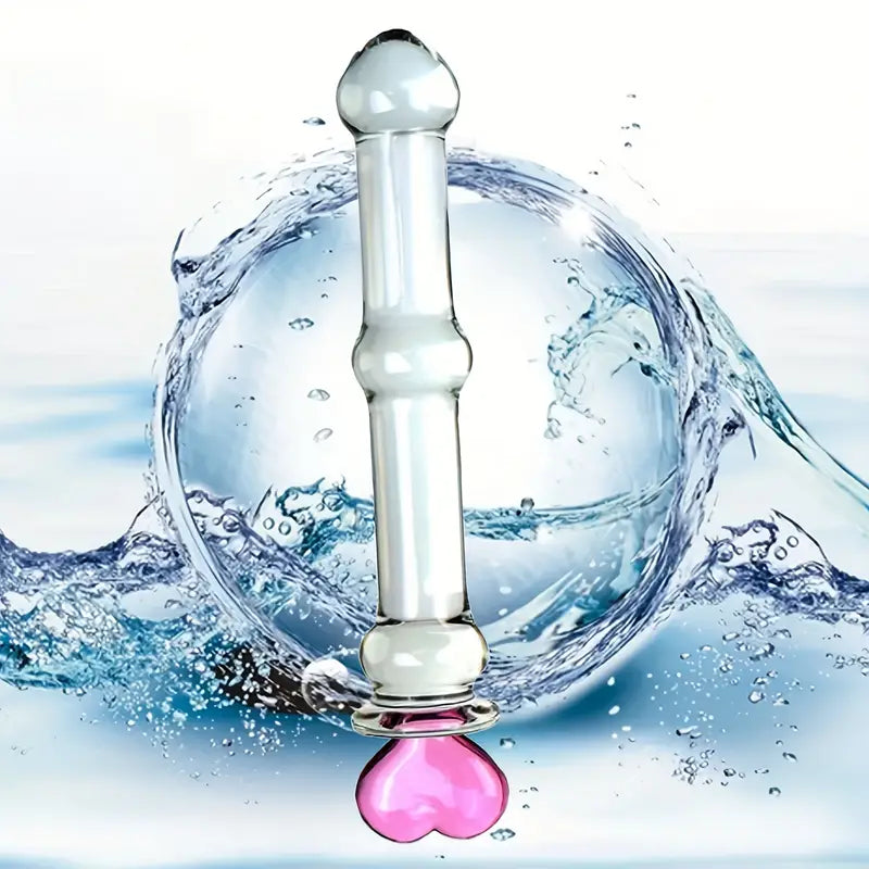 Glass Double-Ended Dildo G-Spot Stimulation Butt Plug Pleasure Wand