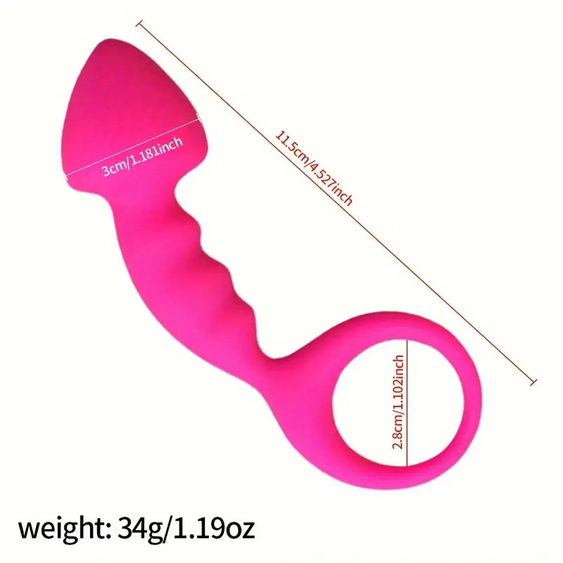Silicone Anal Plug With Pull Ring Prostate Stimulating Toy Anal Toy