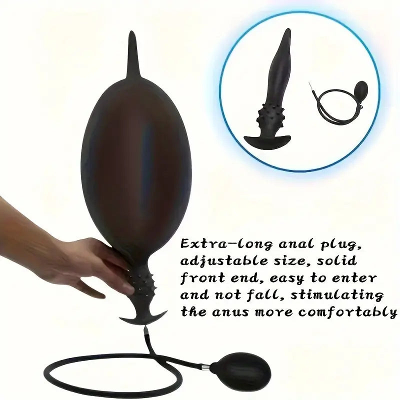 Silicone Inflatable Portable Anal Plug Toy Sex Toy Anal Dilator Massager