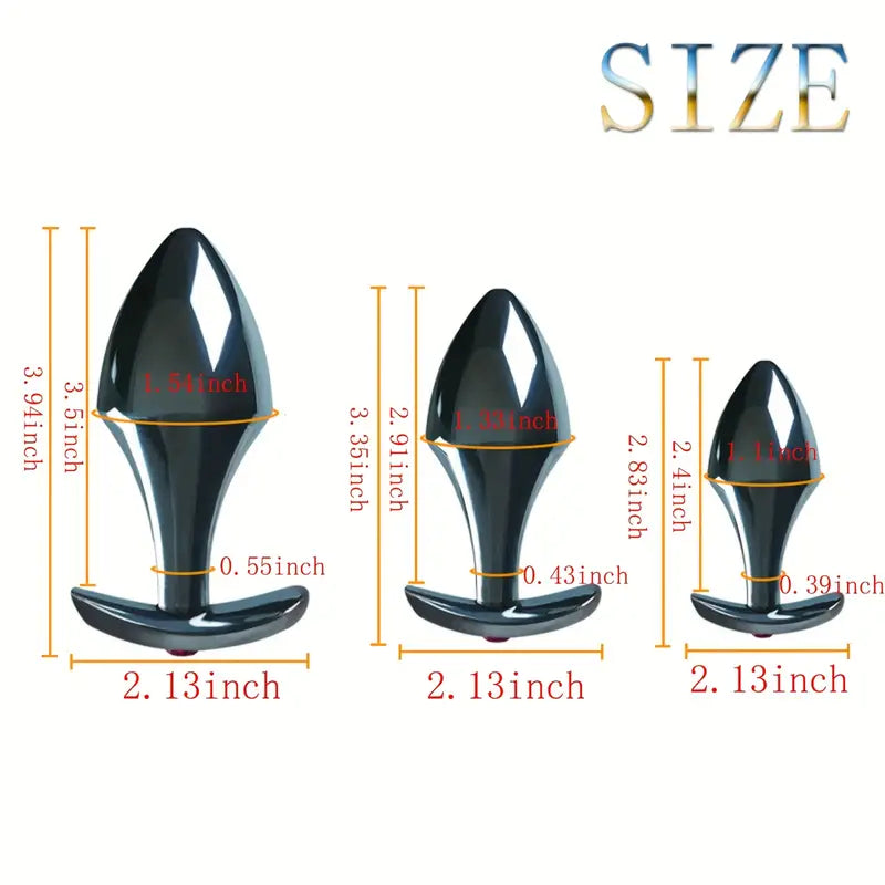 Luxury Jewelry Anal Trainer Kit 3pcs Anal Plug Set Fetish Butt Trainer