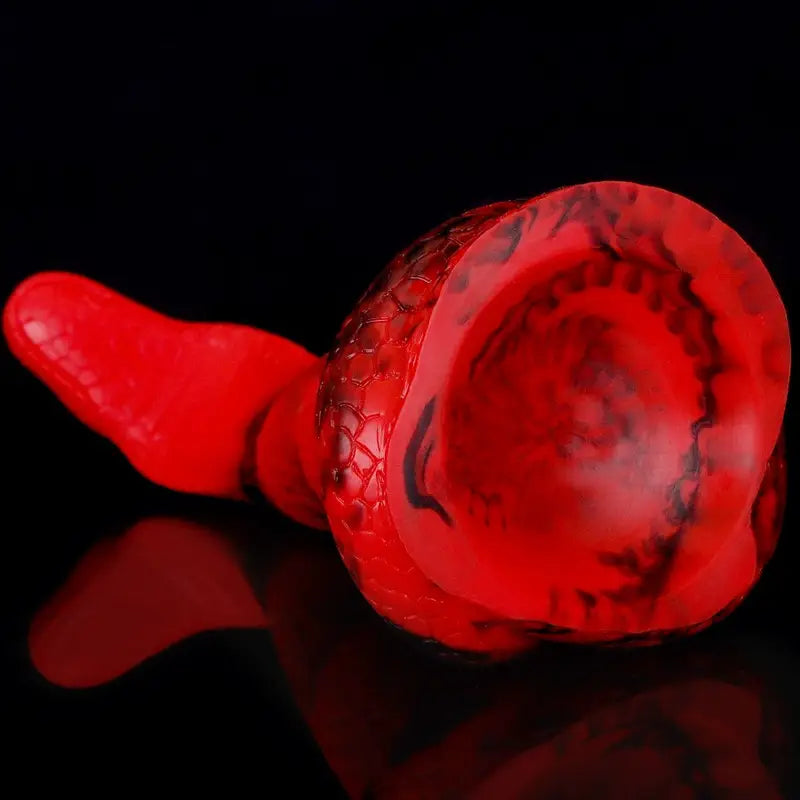 Silicone Cobra Snake Anal Plug Red Black Solid Pattern Anal Sex Toy