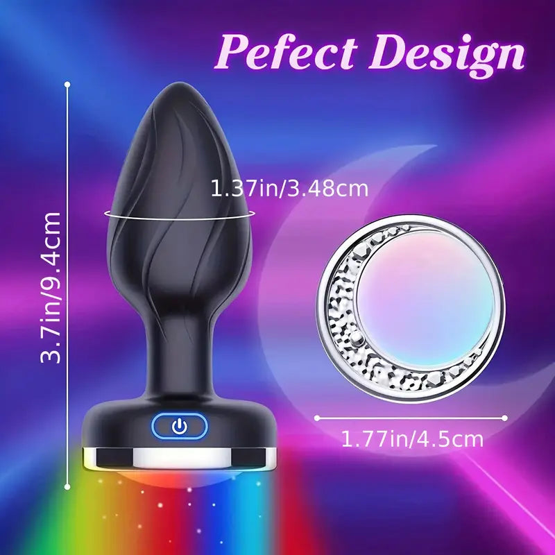 Vibrating Anal Plug With 10 Vibrating Light Modes Male Prostate Massager