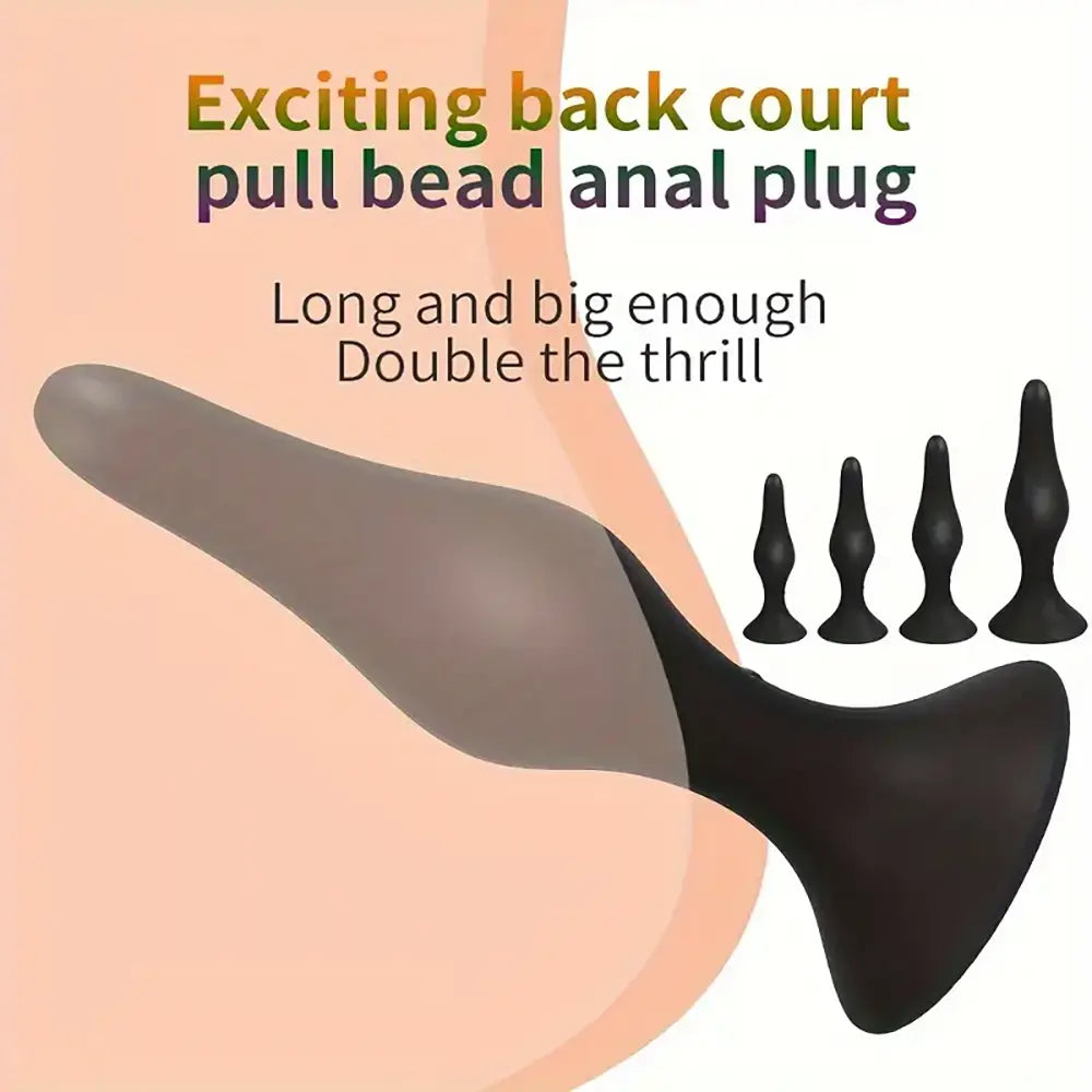4pcs Unisex Silicone Anal Training Set Soft Anal Sex Trainer Butt Plug