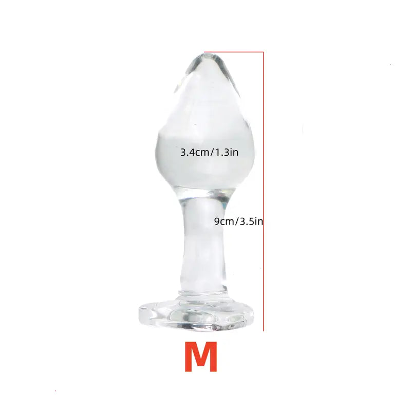 Glass Crystal Heart-Shaped Anal Plug Adult Toy For Couples Men Women