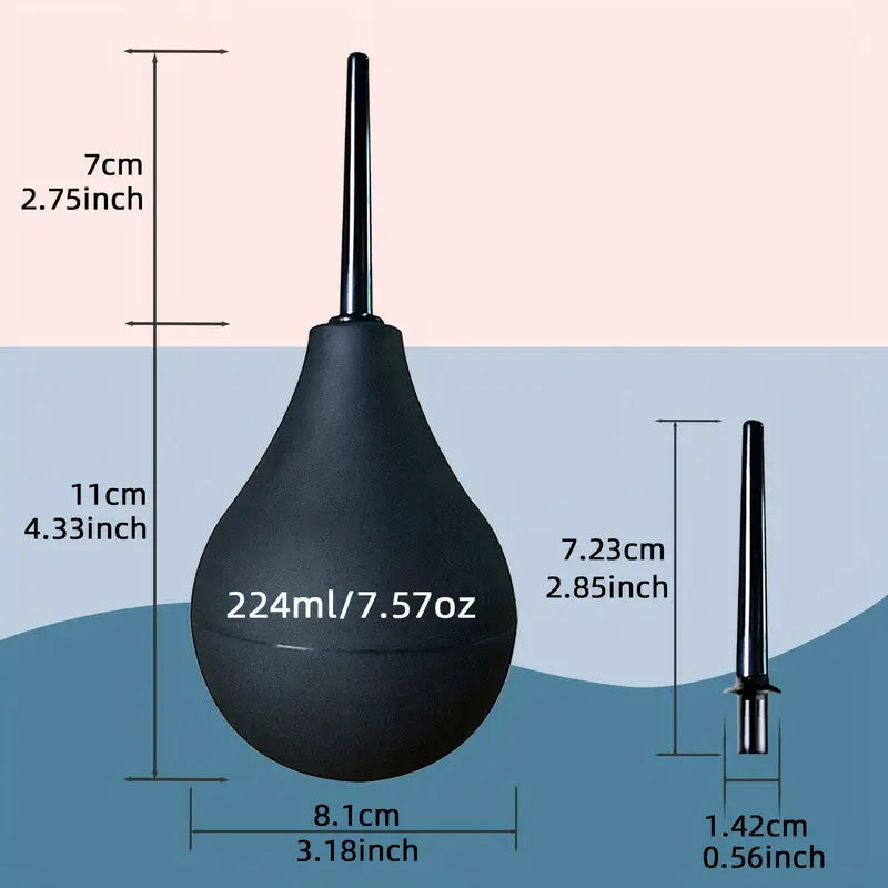 Silicone Irrigation Bulb Set 7.9oz Cleaning Rinse Hose Nozzles Enema Shower