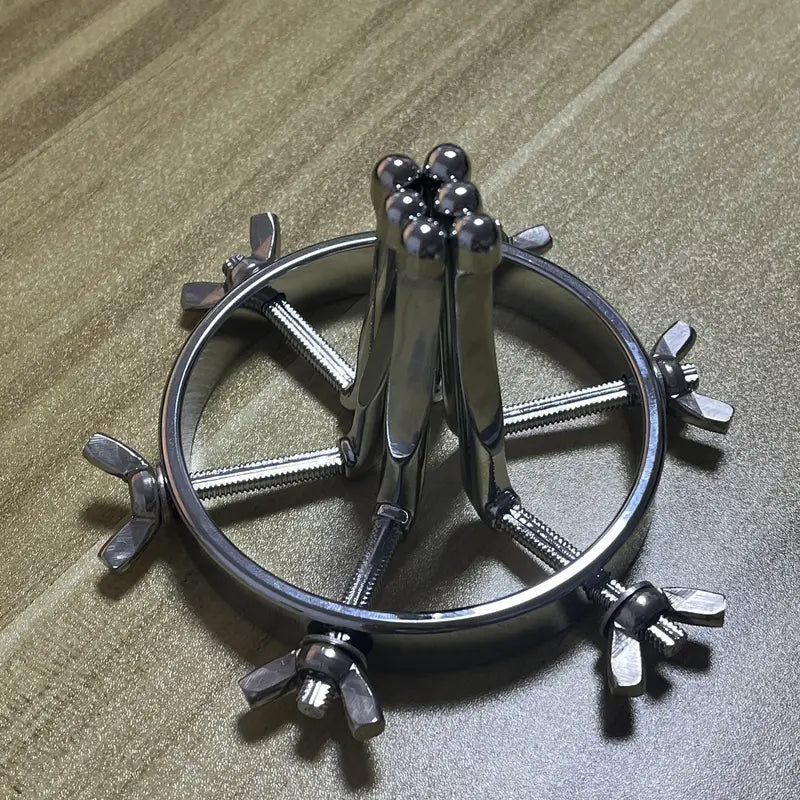 Stainless Steel Anal Dilator With Golden Plug Anal Dilator For Men