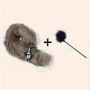Anal Plug Tail Plus Feather Gradient Color Metal Anal Plug Tail Erotic Supplies