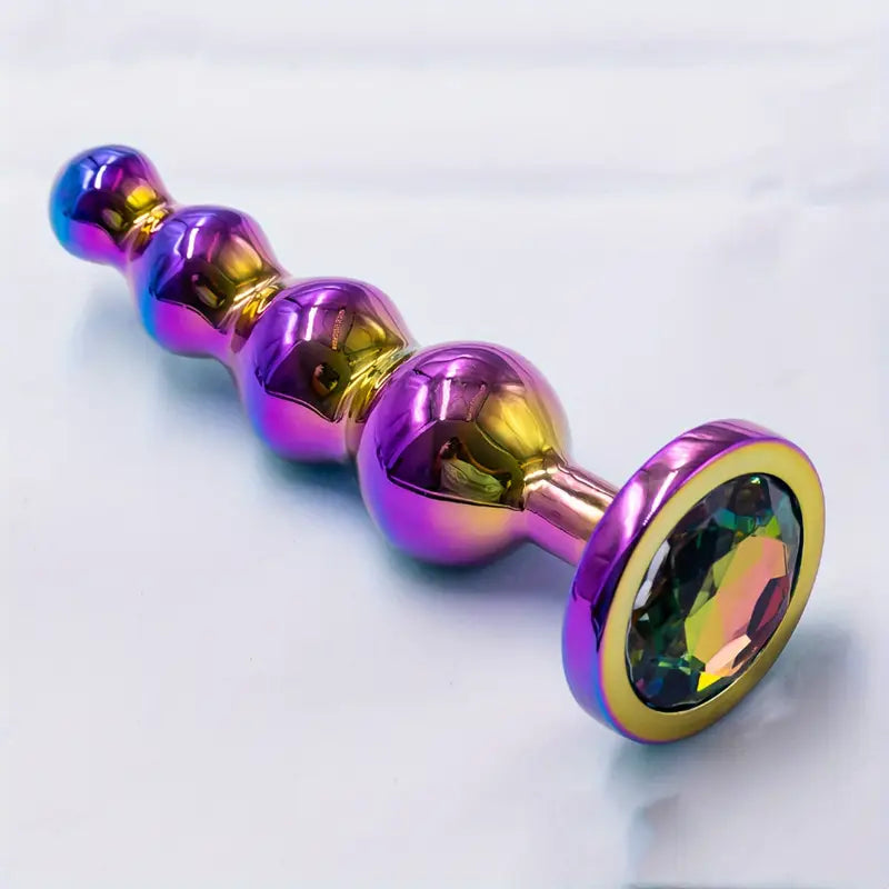 Iridescent Metal Butt Plug High Aesthetic Value Adult Sex Toy