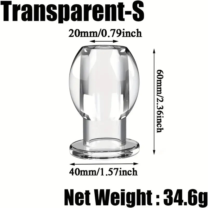 Hollow Voyeur Device Male Female Butt Plug Anus Extension Sex Toy