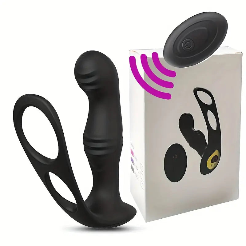 Remote Anal Vibrator 10 Speeds Delay Ejaculation Cock Ring Anus Plug