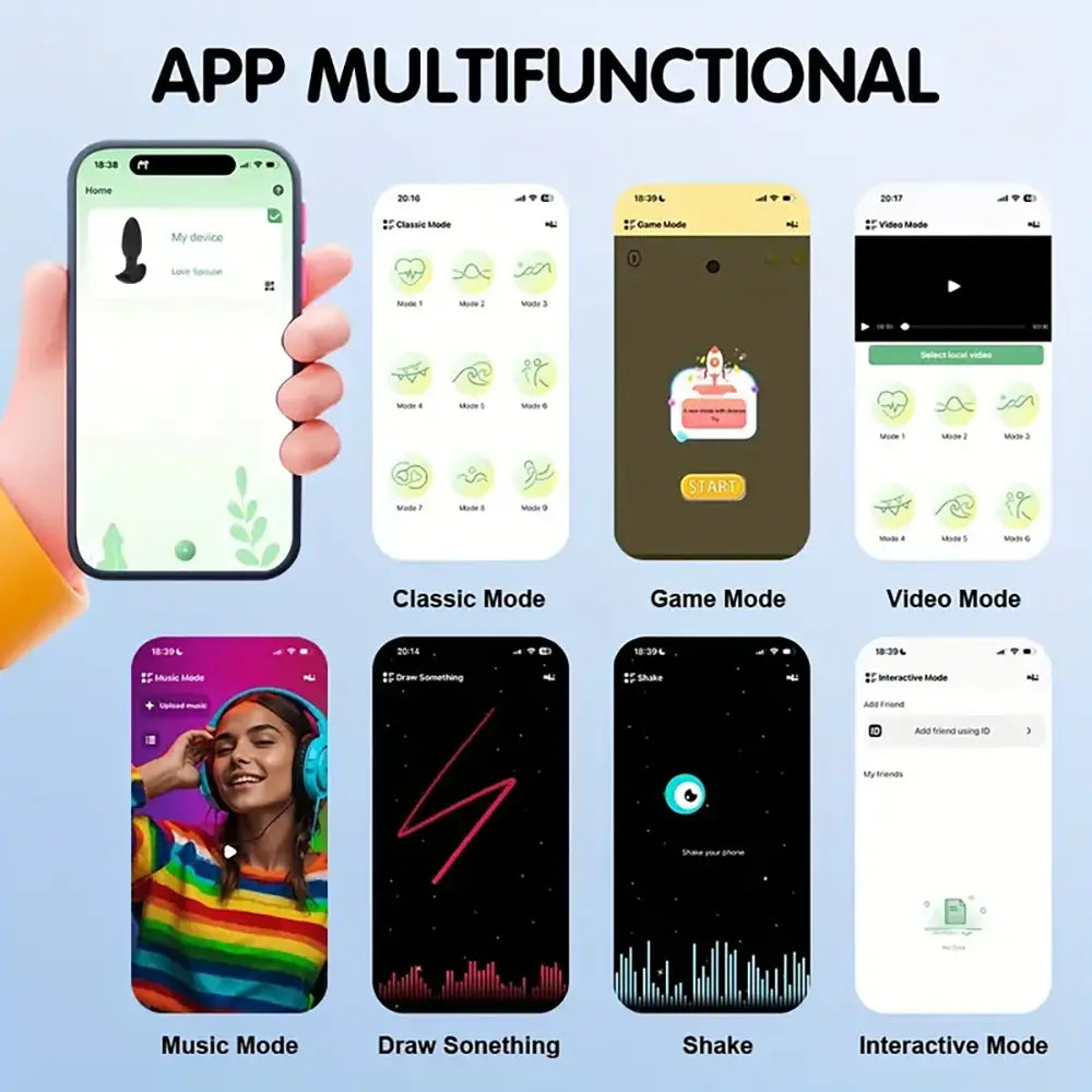 Prostate Massager Games Vibrator APP Remote Control Anal Plug