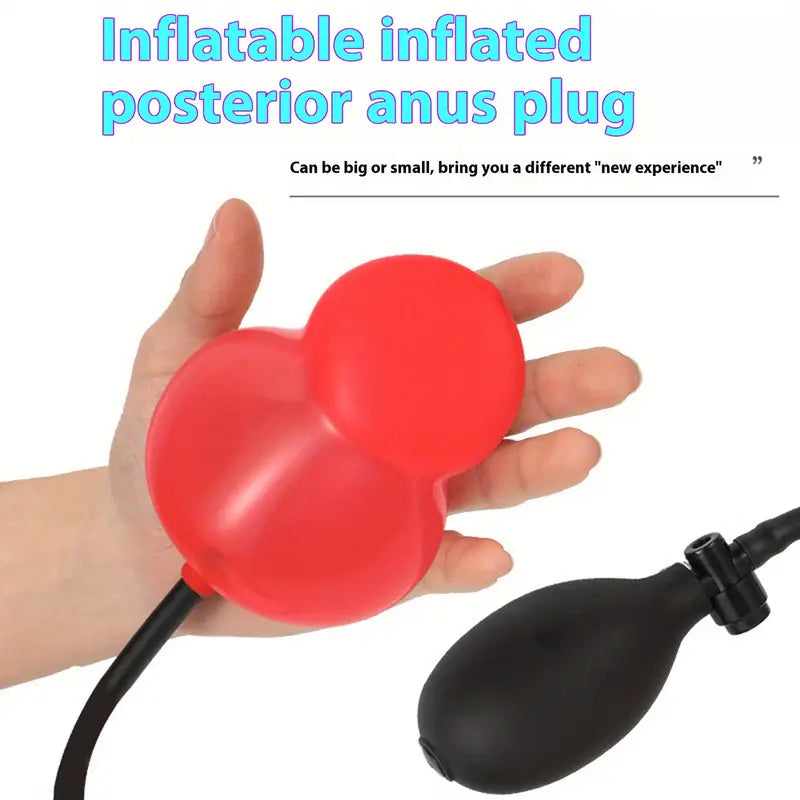 Unisex Anal Plug With Inflation Controller Inflatable Flirting Adult Toy