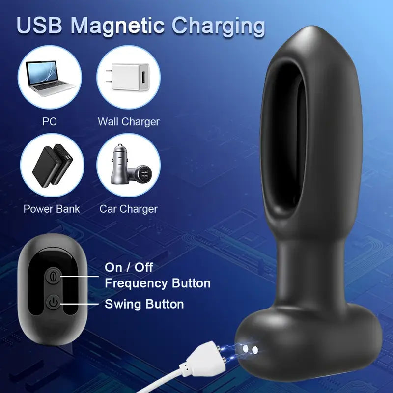 10-Modes Anal Vibrator Swing Plug Prostate Massager For Men App Control
