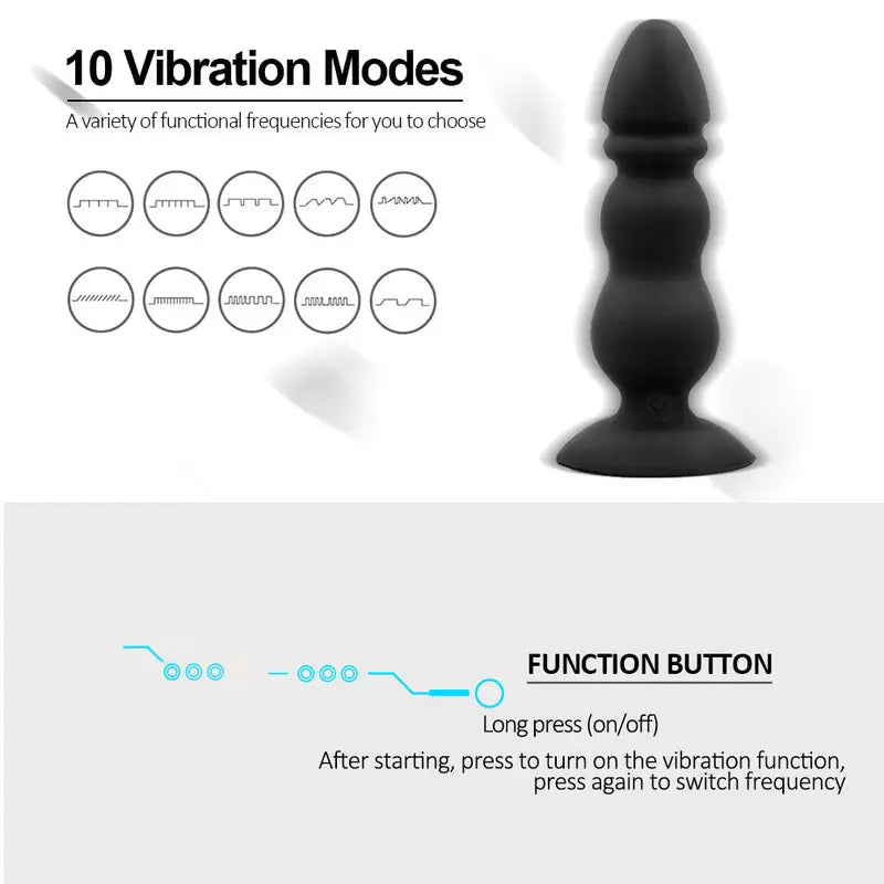 Thrusting Sex Toy Anal Plug Vibrating Butt Plug G Spot Vibrator