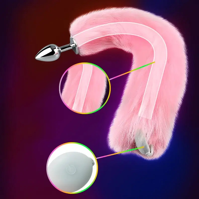 Variational Changeable Lighting Long Fox Tail Cosplay Fox Tail Anal Plug