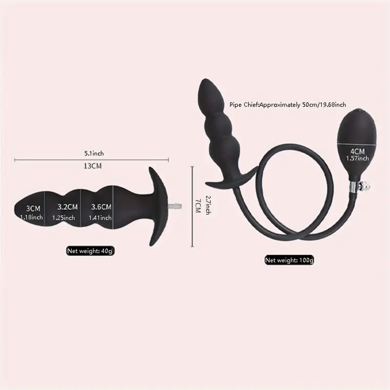Inflatable Silicone Butt Plug Anal Beads Stretchers G Spot Stimulator