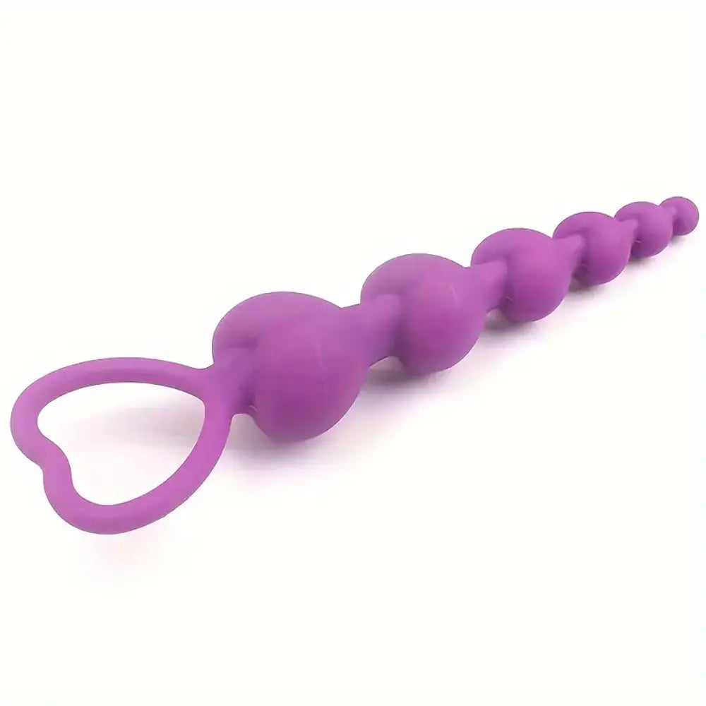 Mini Heart Shaped Anal Plug Vaginal Pull Beads Silicone Soft Butt Plug