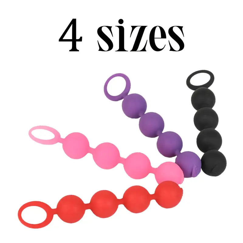 4 Beads Silicone Anal Plug With Pull Tab Anal Beads Anal Expander 4 Beads Silicone Anal Plug With Pull Tab Anal Beads Anal Expander