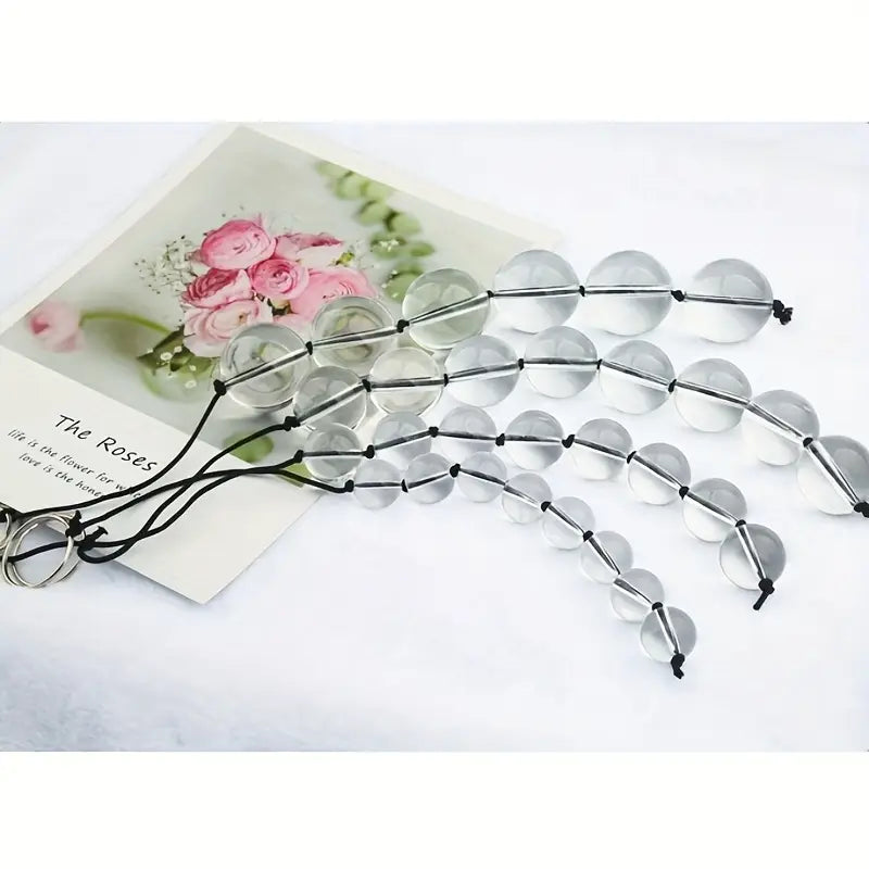 Anal Beads Toy Manual Use Transparent Spherical Beads With String Ties