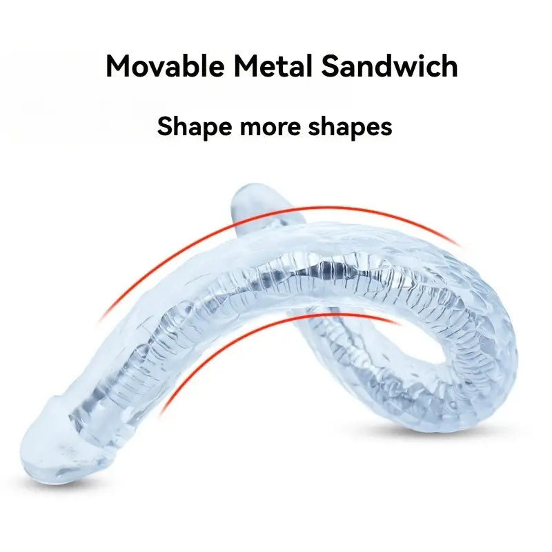 Dual-Ended Dildo Anal Plug Flexible Design Hand Washable Anal Toy