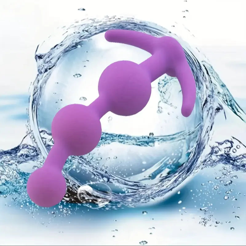 Silicone Anal Beads Butt Plug Three Ball Anal Chain Link Anal Beads