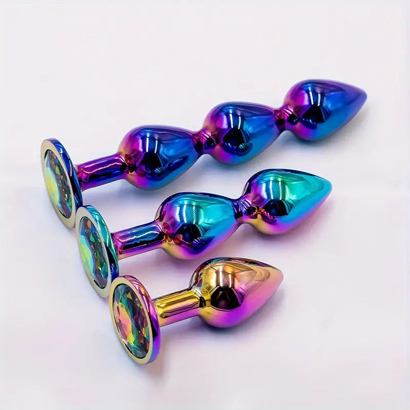 Universal Metallic Anus Plug 7 Color Smooth Suction Adult Sex Toy