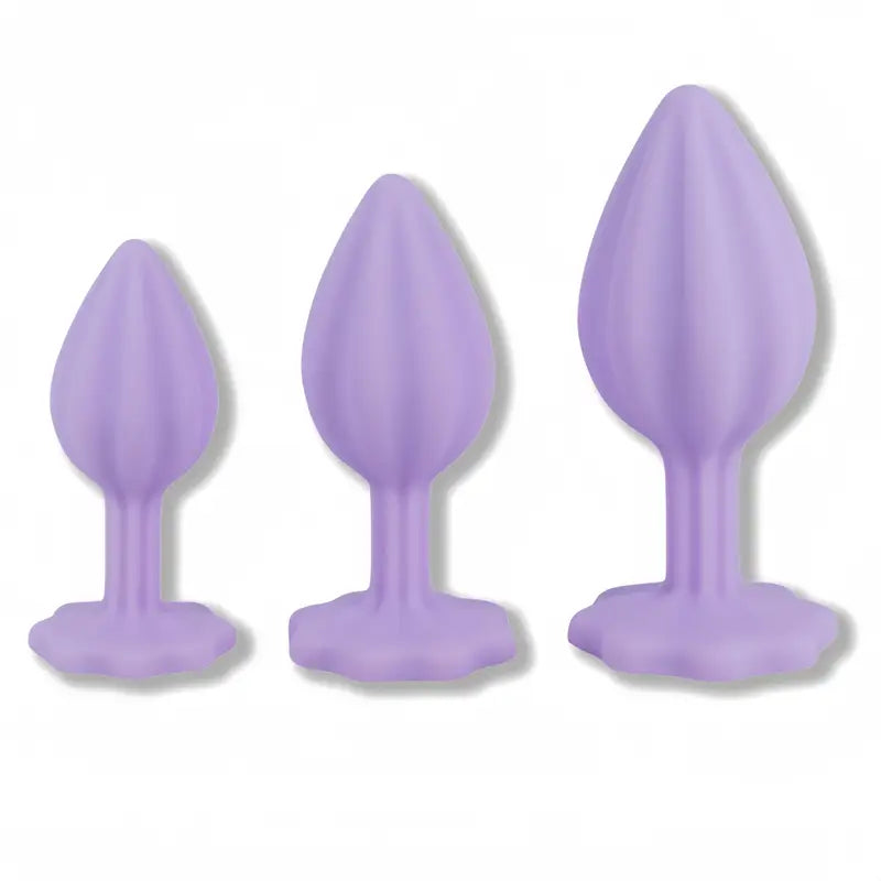 Three-piece Diamond Jewelry Decorated Anal Training Butt Plug