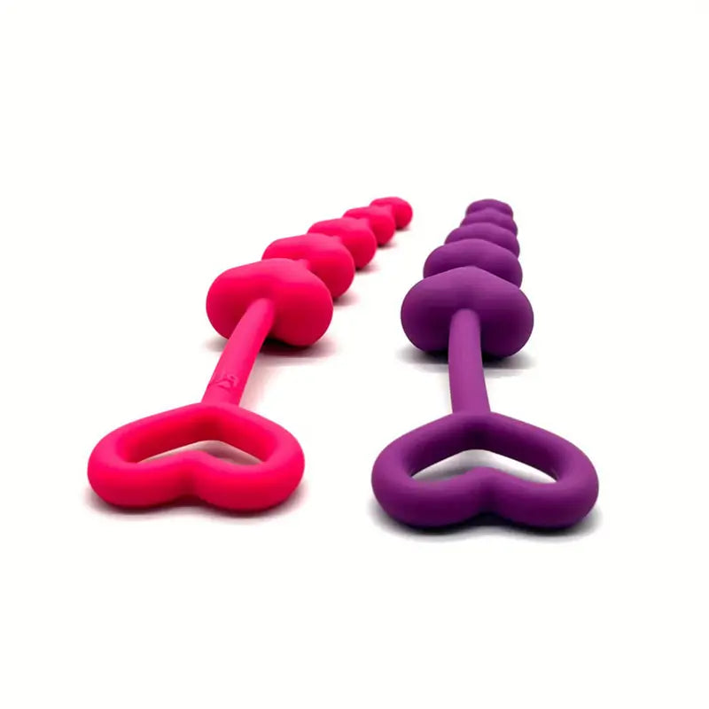 Sexy Silicone Female Harem Heart-Shaped Bead Anal Plug For Sex Orgasm