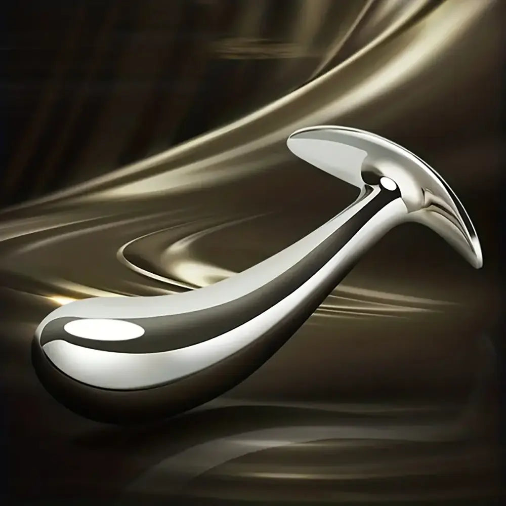 Golden Thumb Metal Male Anal Plugs With Gemstone Base Design