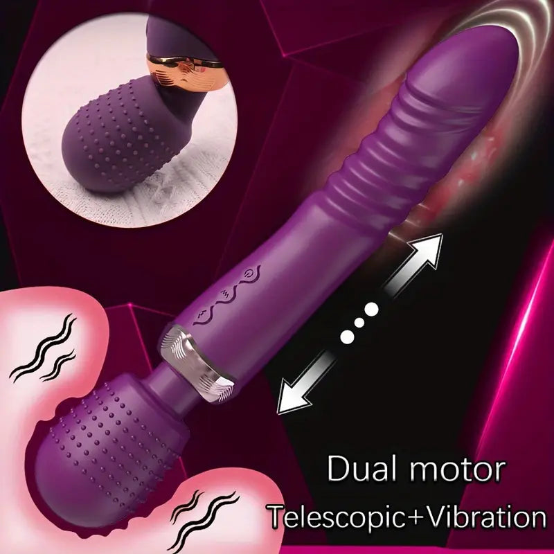 Dual Motor Thrusting Sex Toy Anal Plugs Anal Toy Vibrating Butt Plug