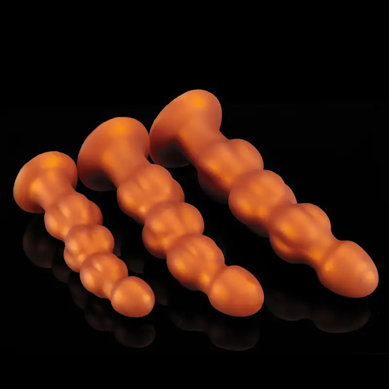 Liquid Silicone Muscle Bead Long Thick Butt Plug For G-Spot Sex