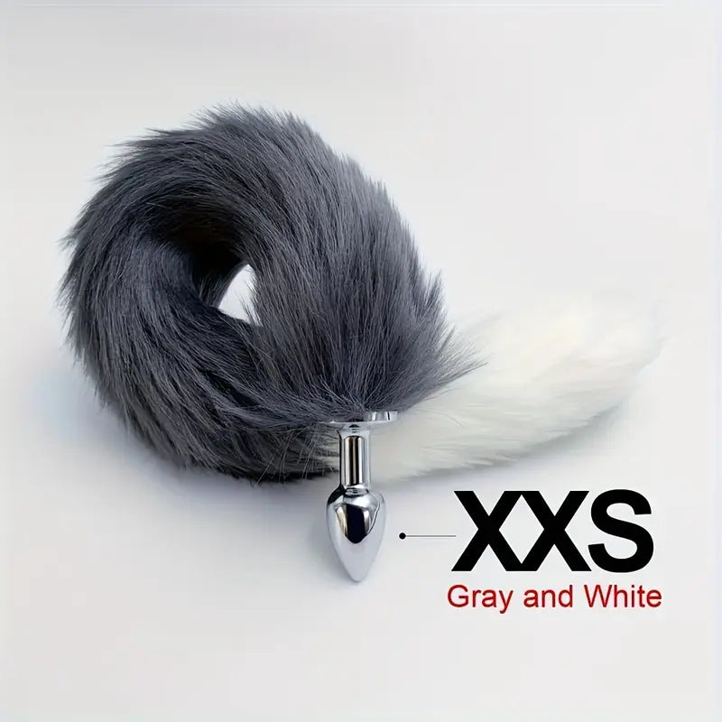 BDSM Five Sizes Faux-Fur Dog Tail Anal Plugs For Role-Playing Games