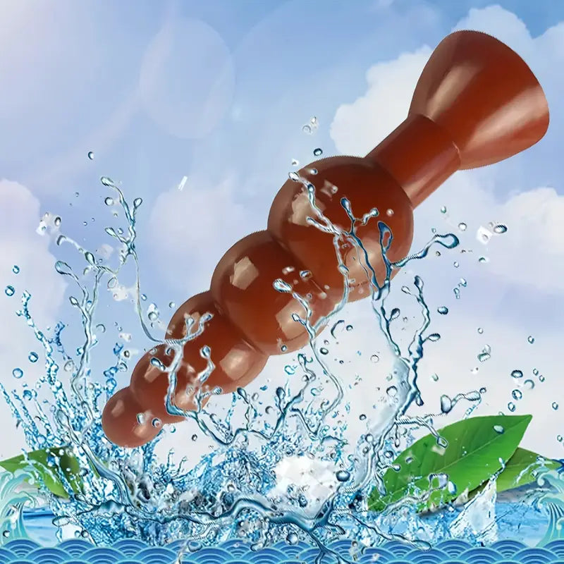 Big Size Silicone Anal Beads With Strong Suction Cup Butt Plug Dildo