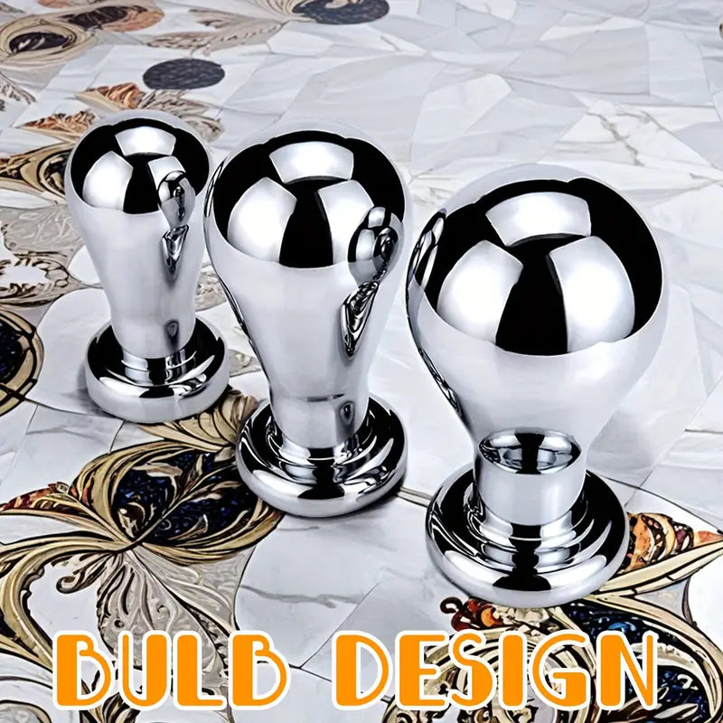 Stainless Steel Big Anal Plug Bulb Shape Jewelry Butt Plug Trainer Set