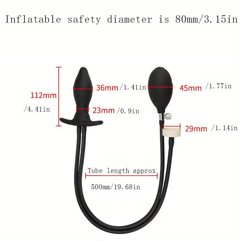 Silicone Inflatable Anal Plug Anal Enema Cleaner Anal Dilator Sex Toy
