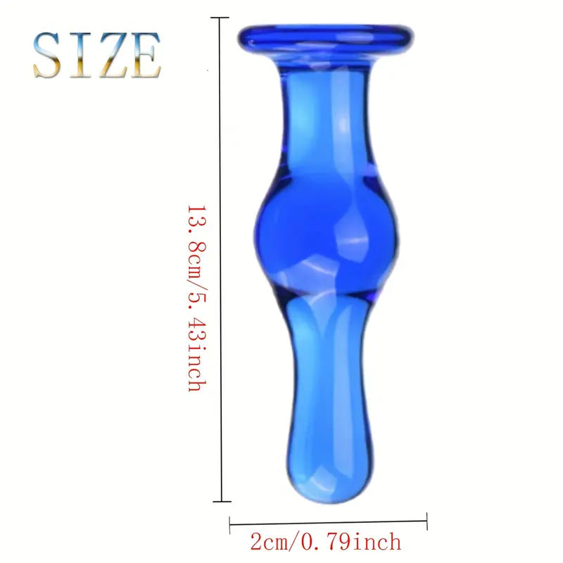 Glass Crystal G-spot Stimulator Butt Plug Pleasure Wand Glass Anal Trainer