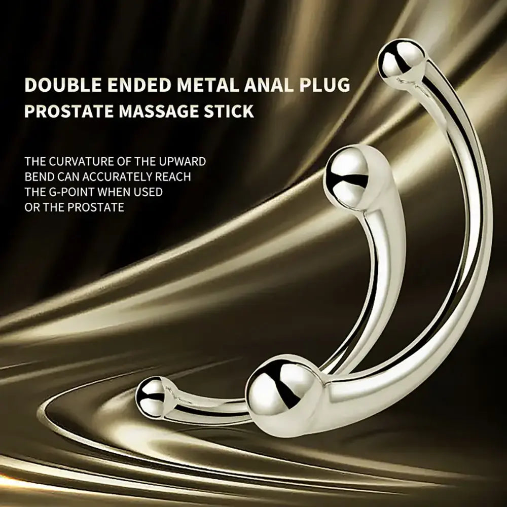 Double Ended Stainless Steel Anal Plug G Spot Prostate Massage Stick