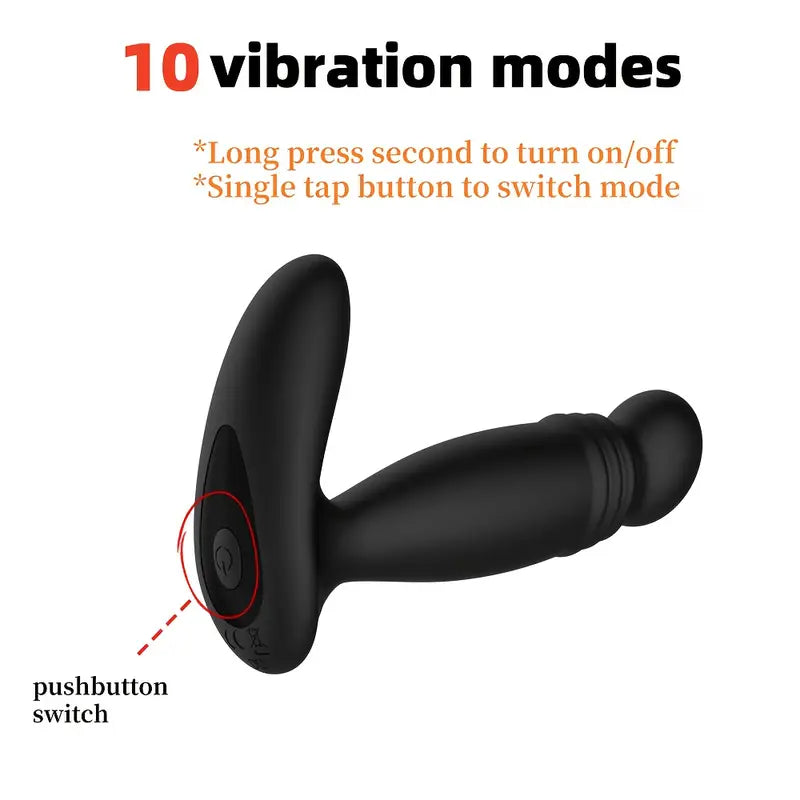 Prostate Massager 10 Vibration Modes Telescopic Thrusting Vibrator