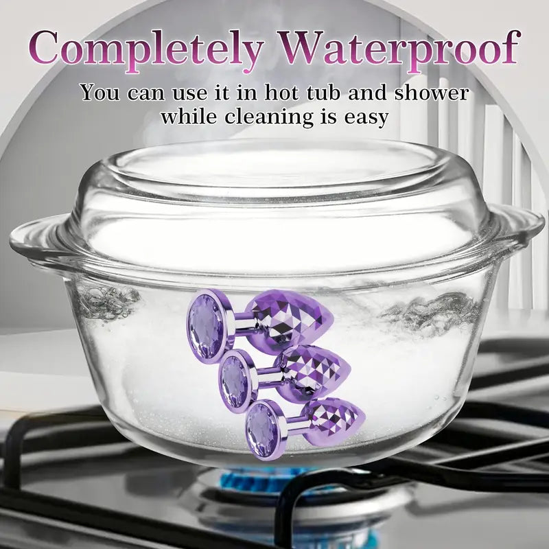 Luxury Geometric Diamond Design Reusable Durable Metal Anal Plug