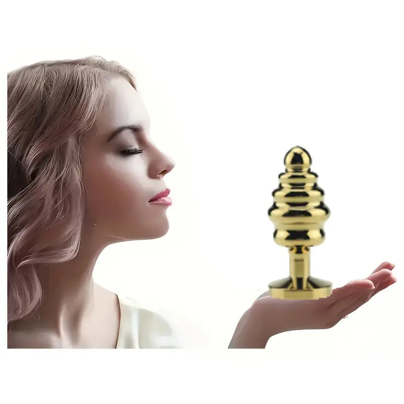 Metallic Anal Beads Threaded Rear Anal Sex Toy Wearable Metal Butt Plug