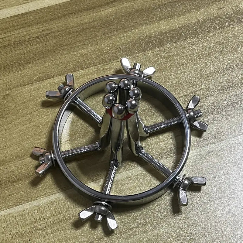 Stainless Steel Anal Dilator With Golden Plug Anal Dilator For Men