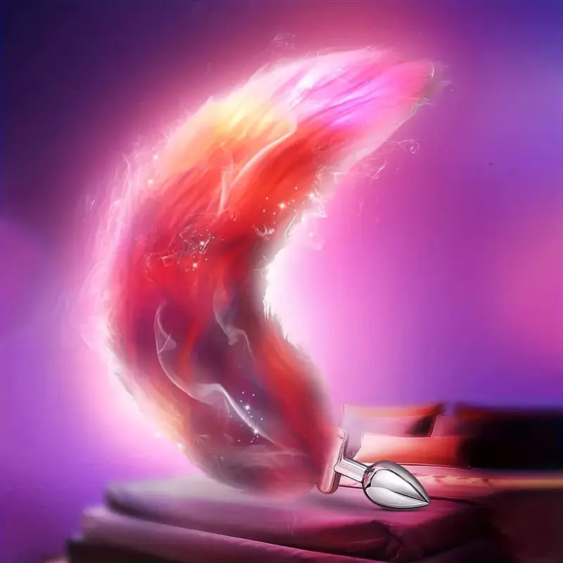 Variational Changeable Lighting Long Fox Tail Cosplay Fox Tail Anal Plug
