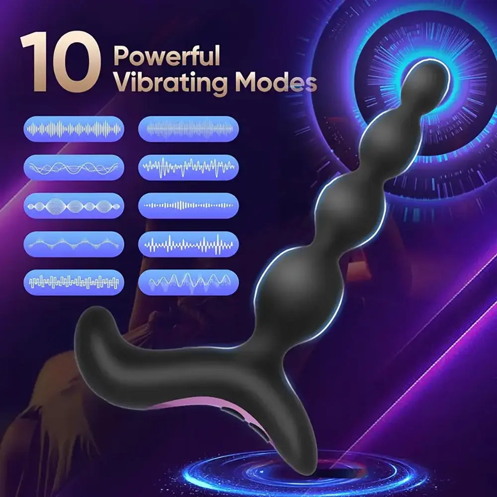 Vaginal G-spot Deep Stimulation Vibrating Beads Butt Plug Sex Stimulator