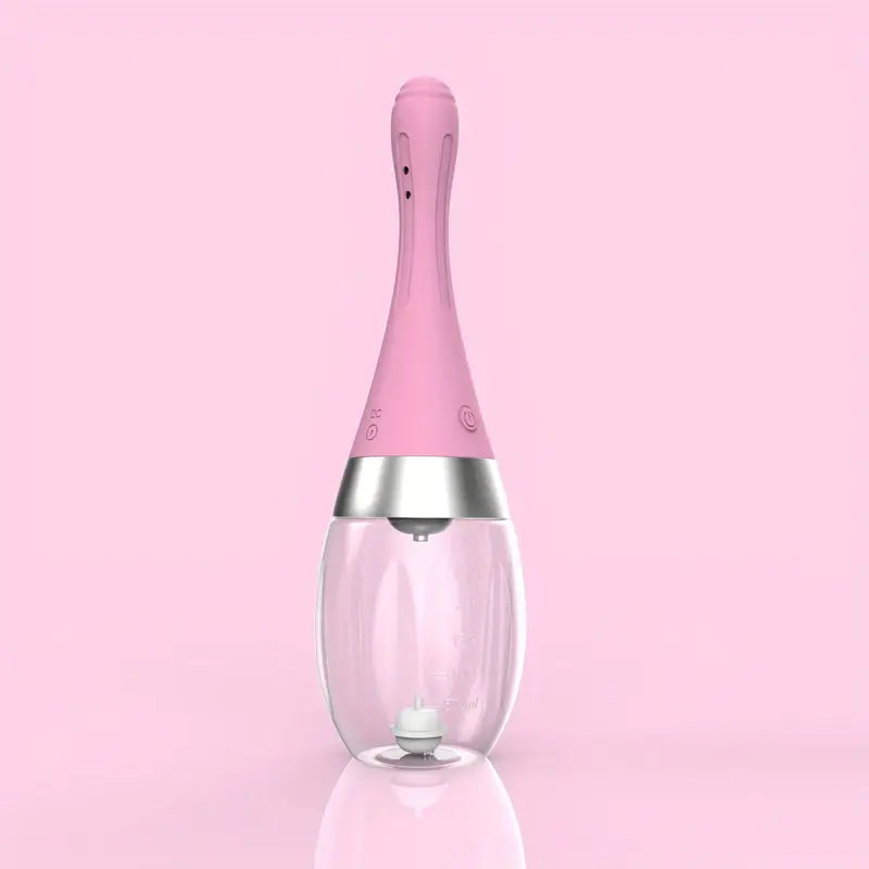 Ergonomic Pink Enema Bulb Textured Grip 3-Level Adjustable Anal Irrigator