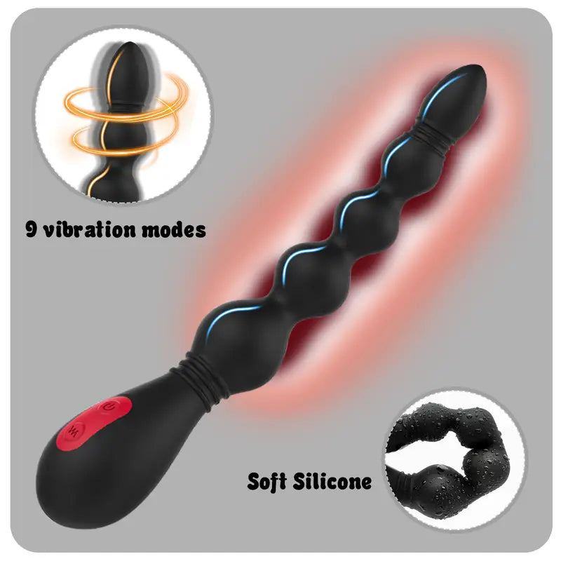 Vibrating Anal Beads Plug Flexible Silicone Anal Butt Plug For Couple